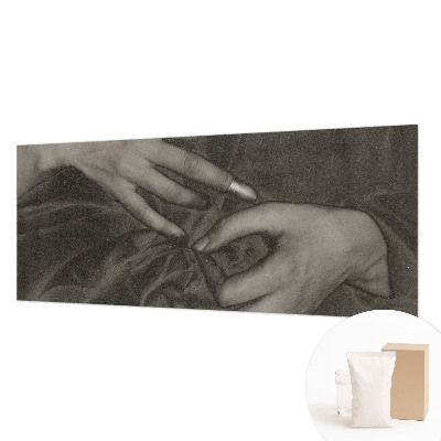 Fotovæg soveværelse Hændernes materiale