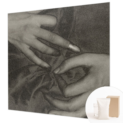 Fotovæg soveværelse Hændernes materiale