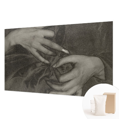 Fotovæg soveværelse Hændernes materiale