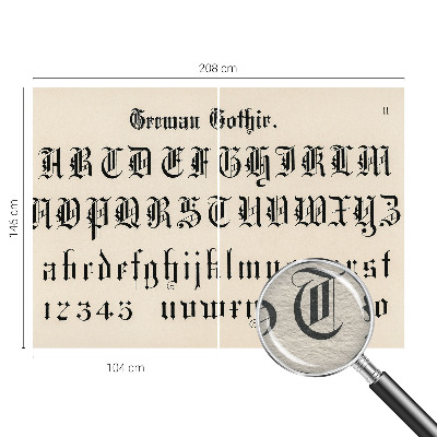 3D fototapet Gotiske bogstaver