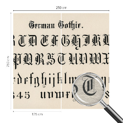 3D fototapet Gotiske bogstaver