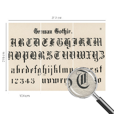 3D fototapet Gotiske bogstaver