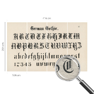 3D fototapet Gotiske bogstaver