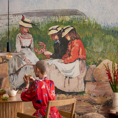 Fotovæg stue Sommerferie