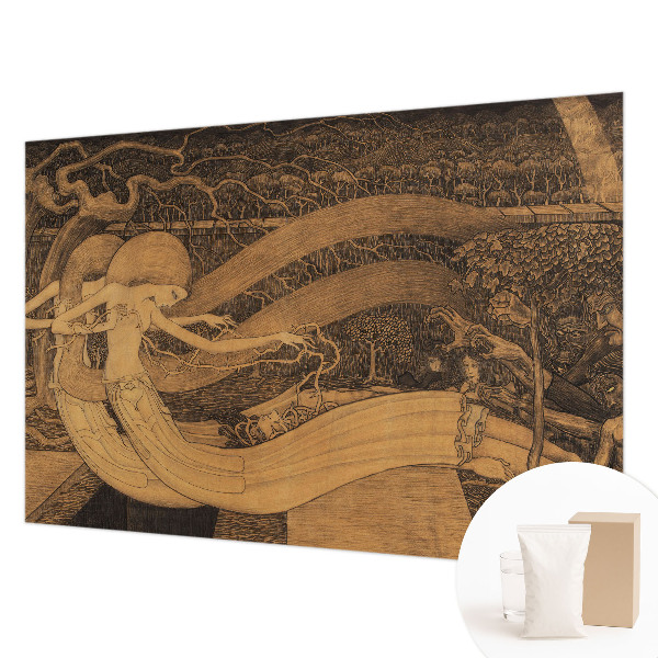 Fototapet stue med surrealistiske figurer