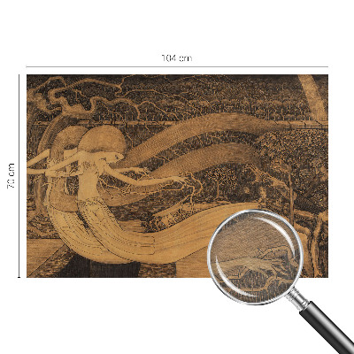 Fototapet stue med surrealistiske figurer