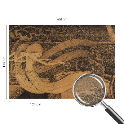 Fototapet stue med surrealistiske figurer