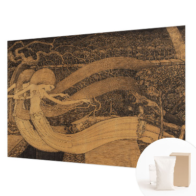 Fototapet stue med surrealistiske figurer
