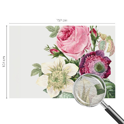 Fotovæg stue med motiv af en blomsterbuket