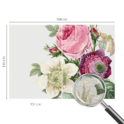 Fotovæg stue med motiv af en blomsterbuket