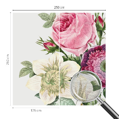 Fotovæg stue med motiv af en blomsterbuket