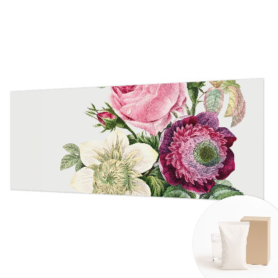 Fotovæg stue med motiv af en blomsterbuket