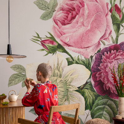 Fotovæg stue Blomsterbuket