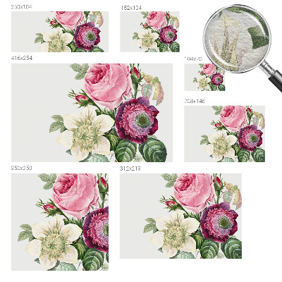 Fotovæg stue med motiv af en blomsterbuket