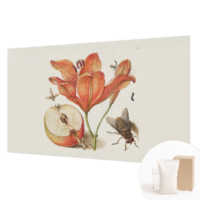 Fotovæg soveværelse med botanisk illustration