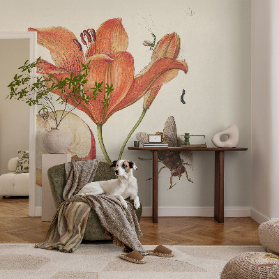 Fotovæg soveværelse Botanisk illustration