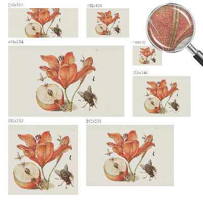 Fotovæg soveværelse med botanisk illustration