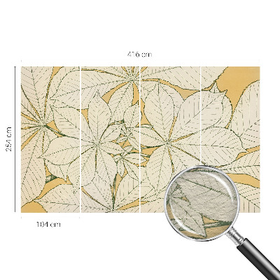 Stor fototapet Kastanjeblade