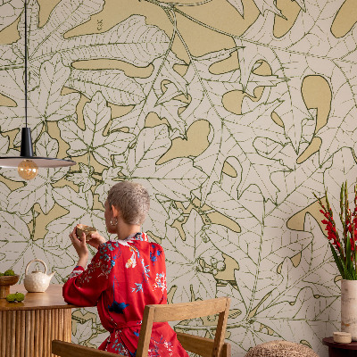 Høj kvalitet fototapet Træblade