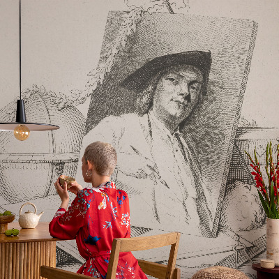 Vlies fototapet med et kunstnerisk portræt