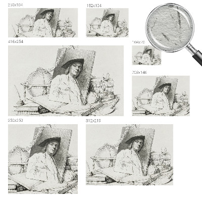 Vlies fototapet med et kunstnerisk portræt