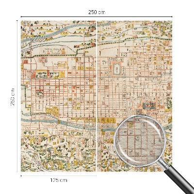 Fotovæg stue Antik kort