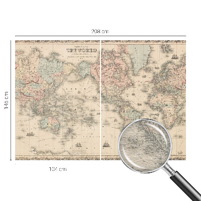 Fototapet efter mål med motiv af et historisk kort