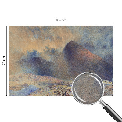 Fotovæg soveværelse Bjerglandskab