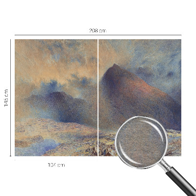 Fotovæg soveværelse Bjerglandskab