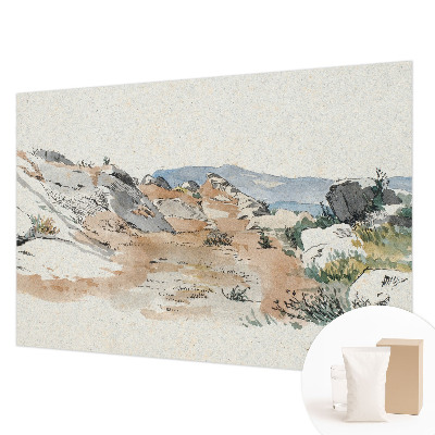Fotovæg med motiv af et klippelandskab