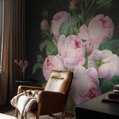 Fototapet soveværelse med blomsteragtigt design til soveværelset