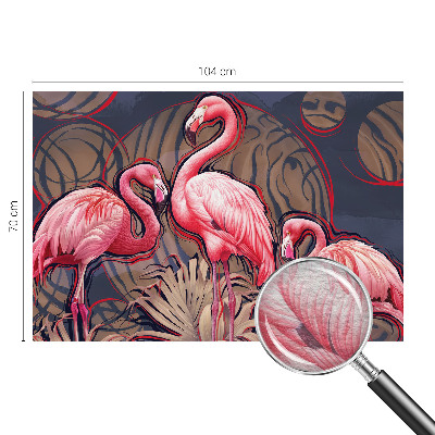 Fotovæg stue Lyserøde flamingoer