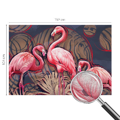 Fotovæg stue Lyserøde flamingoer