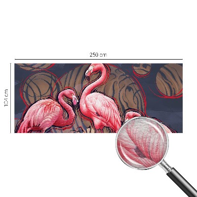 Fotovæg stue Lyserøde flamingoer