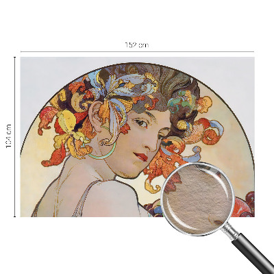 Fotovæg soveværelse med farverigt art nouveau-motiv