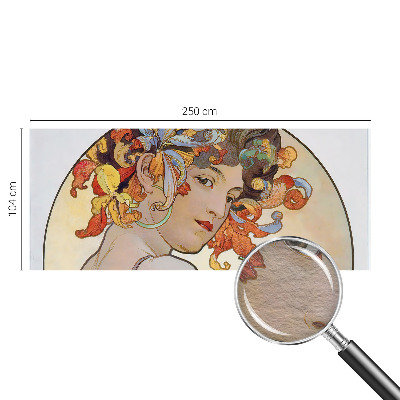 Fotovæg soveværelse med farverigt art nouveau-motiv