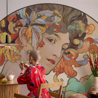 Fotovæg soveværelse Farverig art nouveau