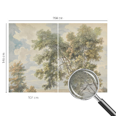 3D fototapet med romantisk naturmotiv
