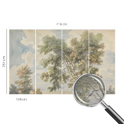 3D fototapet med romantisk naturmotiv