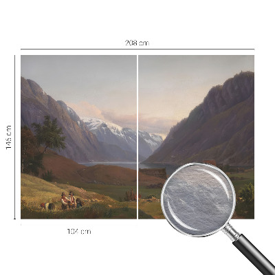 Foto tapet med motiv af et bjergpanorama