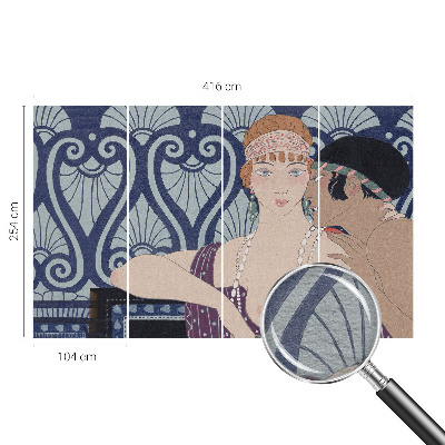 Fototapet stue med et kunstnerisk motiv af et par