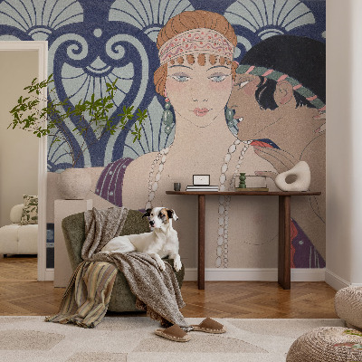 Fototapet stue med et kunstnerisk motiv af et par