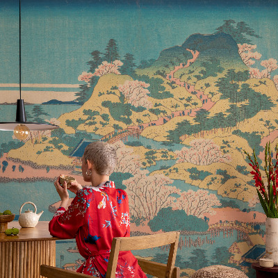 Høj kvalitet fototapet Japansk landskab