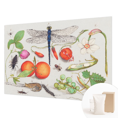 3D fototapet med naturillustration