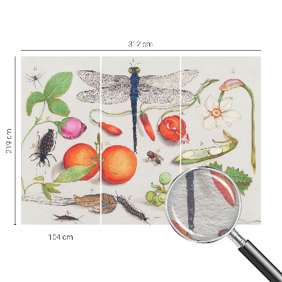 3D fototapet med naturillustration