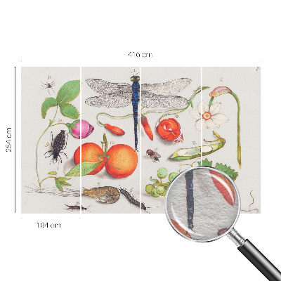 3D fototapet med naturillustration
