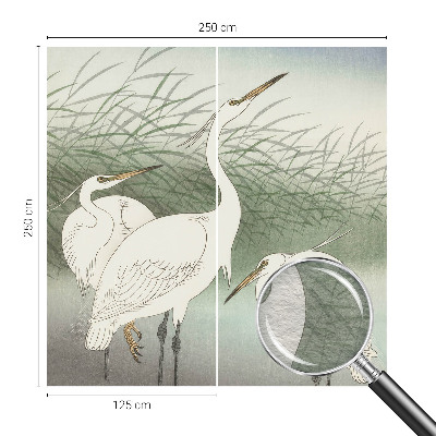 Vlies fototapet Hejrer i græsset