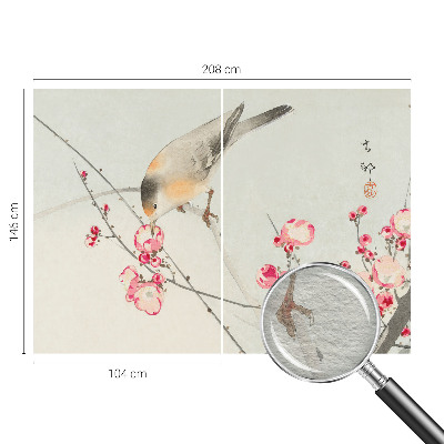 Non-woven fototapet med motiv af en blomsterfugl