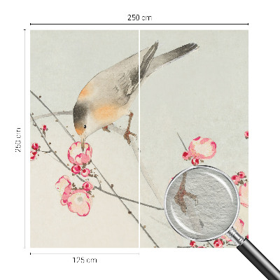Non-woven fototapet med motiv af en blomsterfugl