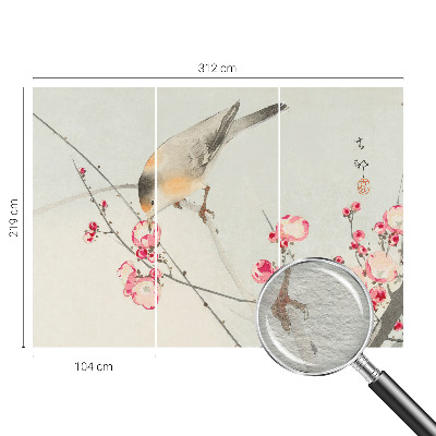 Non-woven fototapet med motiv af en blomsterfugl